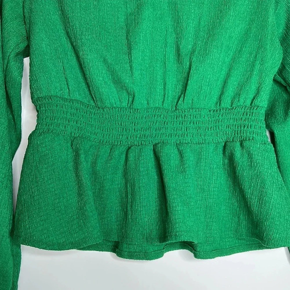 Riley & Rae Womens Green long sleeve peplum style blouse | size S | EUC - Picture 5 of 5